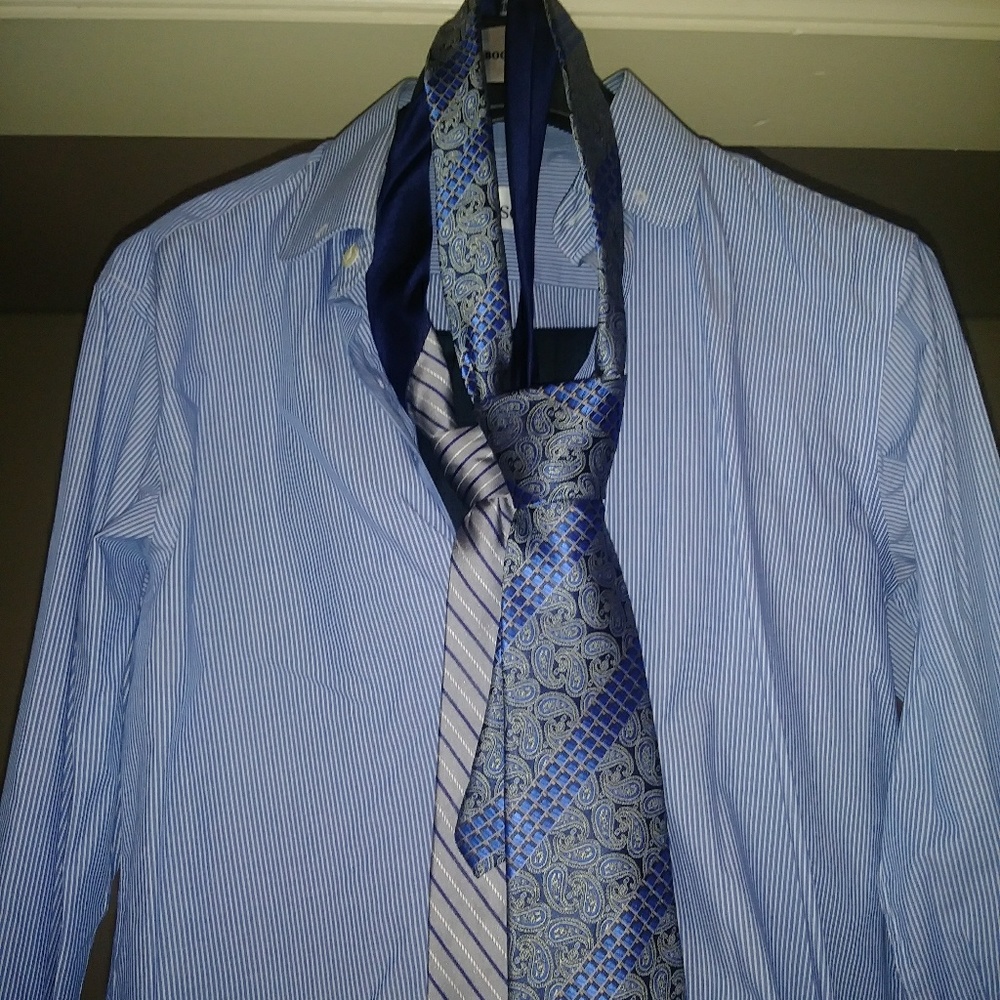 Men's sport coat and pants shirt and ties
